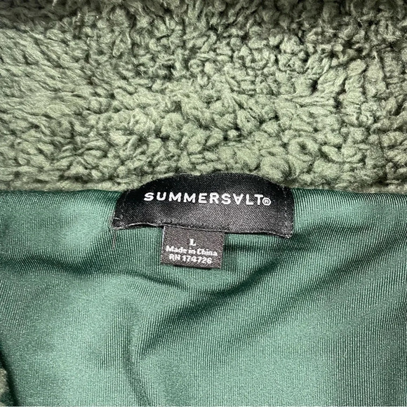 Summersalt The High Pile Full-Zip Sherpa Jacket Green - Picture 5 of 10